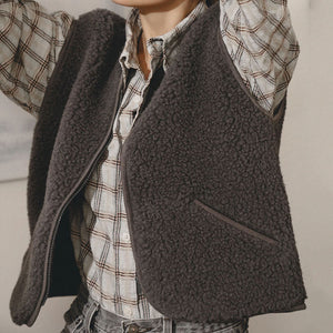 Women's Cropped Zip Vest - 100% Wool (S, M, L) *Pre-Order