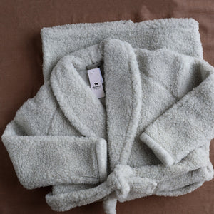 Bath Robe - 100% Wool - Light Grey (Adults)