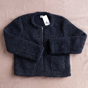 Women's Plush Cropped Jacket - 100% Wool - Black (S-L)