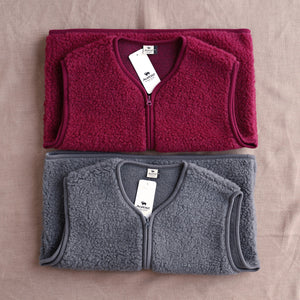 Women's Cropped Zip Vest - 100% Wool
