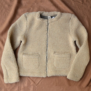 Women's Plush Cropped Jacket - 100% Wool - Sand (S, M, L) *Returning Soon