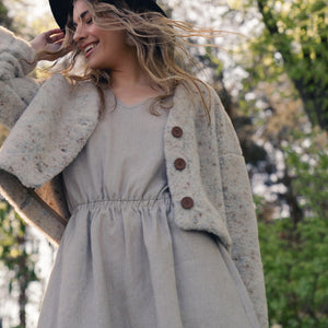 Women's Plush Cropped Cardi Jacket - 100% Wool - Multi-Dots *Last One!