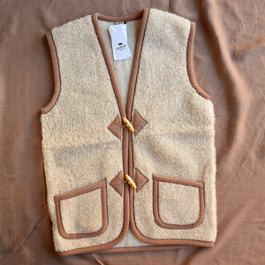 Women's Fleece Alpen Vest - 100% Wool - Beige (S, M, L) *Returning Spring