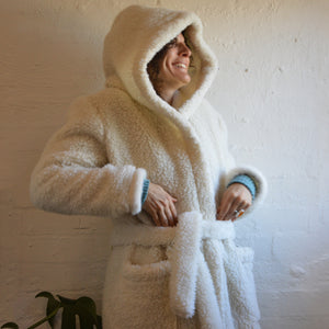 Bath Robe - 100% Wool - Natural (Adults S, M, L)