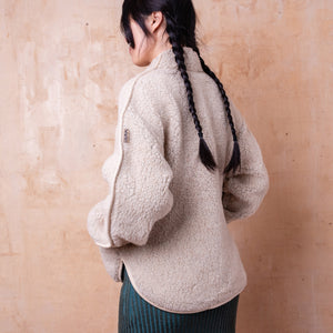 Women's Folka Teddy Jacket - 100% Wool - Sand