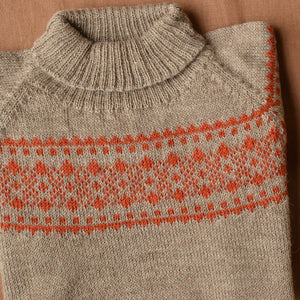 Alpine High Neck Sweater - 100% Baby Alpaca - Burnt Orange (18m-8y)