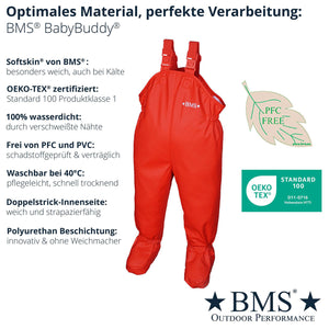 Waterproof BabyBuddy® Rain and Mud Dungarees with Feet (8-16m+)