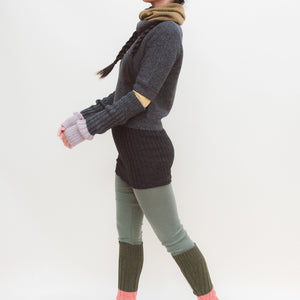 Rib Belly Warmer - 100% Baby Alpaca - Light Grey Melange *Last Ones!