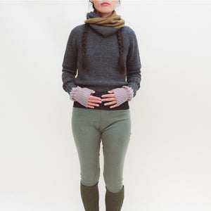 Rib Belly Warmer - 100% Baby Alpaca - Light Grey Melange *Last Ones!