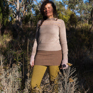 Rib Belly Warmer - 100% Baby Alpaca - Light Grey Melange *Last Ones!