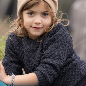 Aran Organic Merino Kids Jumper - Graphite (5-6y) *Last One!