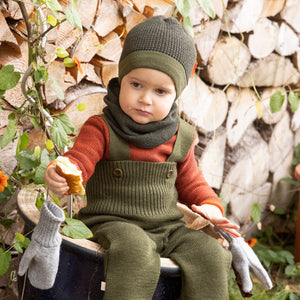Classic Kids Beanie - Organic Merino - Olive/Graphite (4-10y+) *Retired Colour