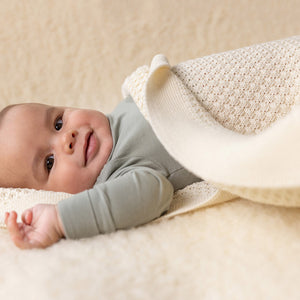 Honeycomb Baby Blanket in Organic Merino Wool (100x80cm)