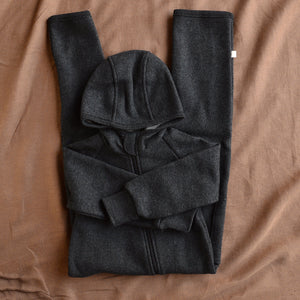 Boiled Wool Zip Overalls - Graphite (3-6y) *Retired Colour