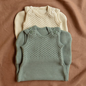 Knitted Sleeping Bag Sleeveless - Organic Merino Wool - Natural (0-18m+)