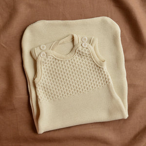 Knitted Sleeping Bag Sleeveless - Organic Merino Wool - Natural (0-18m+)