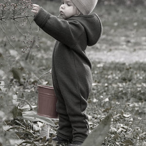 Boiled Wool Zip Overalls - Graphite (3-6y) *Retired Colour