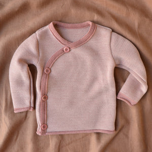 Organic Merino Baby Jacket - Rose/Natural (3m-4y) *Retired Colour