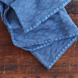 Knitted Baby Blanket in Organic Merino Wool - Dove Blue (100x80cm)