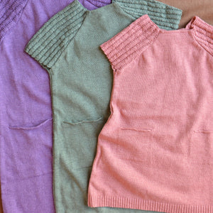 Kids Knitted Summer Pocket Dress - Organic Linen/Cotton (1-10y)