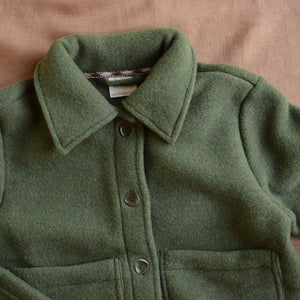 Women's Short Jacket - 100% Organic Wool Fleece - Reed (XS-L)