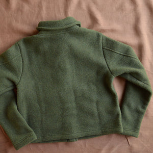 Women's Short Jacket - 100% Organic Wool Fleece - Reed (XS-L)