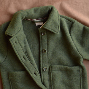 Women's Short Jacket - 100% Organic Wool Fleece - Reed (XS-L)