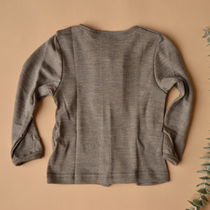 Baby Fine Cardigan - Organic Merino/Silk - Walnut (0-2y)