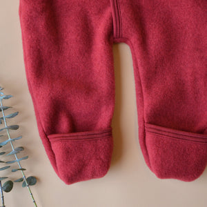 Hooded Baby Overall - 100% Organic Wool Fleece (0-24m)