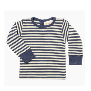 Baby Long Sleeve Top - 100% Organic Merino - Stripes (0-3y)
