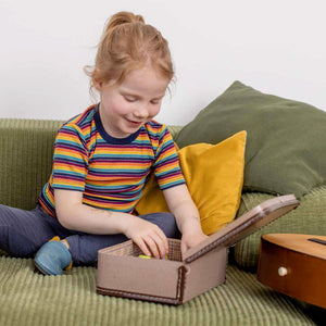 Child's T-Shirt - Organic Merino/Silk - Retro Stripes (1-14y)