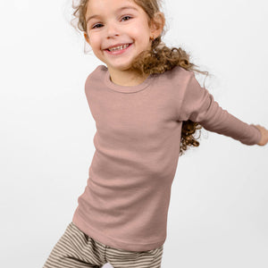 Child's Long Sleeve Top - Organic Merino/Silk (1-14y)