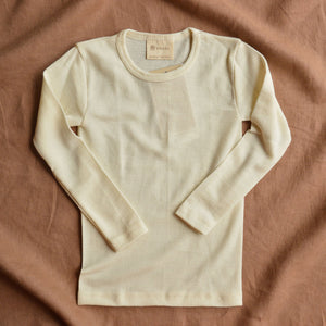Child's Thermal / PJ Top - 100% Organic Merino Wool - Natural (1-12y)