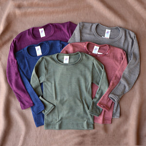 Child's Long Sleeve Top - Organic Merino/Silk (1-14y)