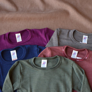 Child's Long Sleeve Top - Organic Merino/Silk (1-14y)