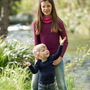 Child's Long Sleeve Top - Organic Merino/Silk (1-14y)