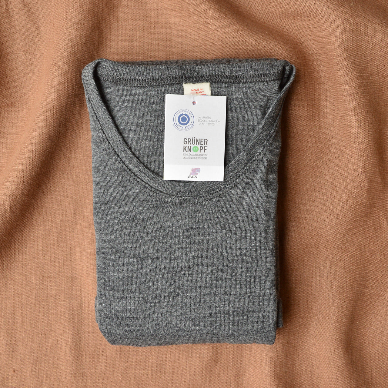 Men's 100% Organic Merino Wool Long Sleeve Top