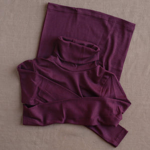 Women's Turtleneck Long Sleeve Top - Organic Merino/Silk
