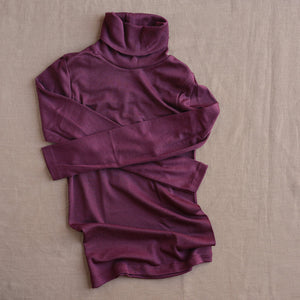 Women's Turtleneck Long Sleeve Top - Organic Merino/Silk