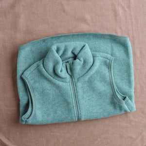 Women's Zip Vest - 100% Organic Wool Fleece - Jade