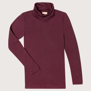Women's Turtleneck Long Sleeve Top - Organic Merino/Silk