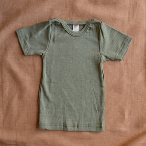Baby T-shirt - Organic Merino/Silk - Olive (0-24m) *Limited Edition