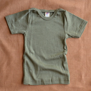 Baby T-shirt - Organic Merino/Silk - Olive (0-24m) *Limited Edition