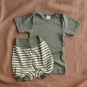 Baby T-shirt - Organic Merino/Silk - Olive (0-24m) *Limited Edition