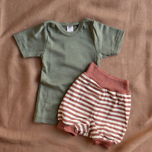 Baby T-shirt - Organic Merino/Silk - Olive (0-24m) *Limited Edition