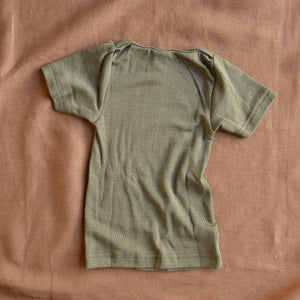 Baby T-shirt - Organic Merino/Silk - Olive (0-24m) *Limited Edition