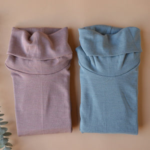 Women's Turtleneck Long Sleeve Top - Organic Merino/Silk *Restocking 2026