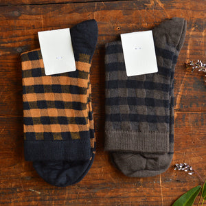 FUB Merino Wool Socks - Fine Check Knit (Adults)