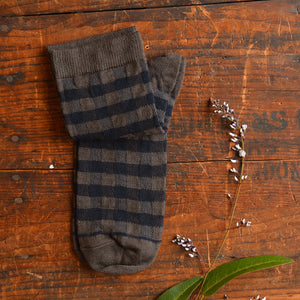 FUB Merino Wool Socks - Fine Check Knit (Adults)