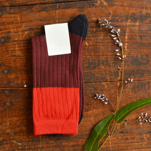 FUB Merino Wool Socks - Fine Colourblock Knit (Adults)